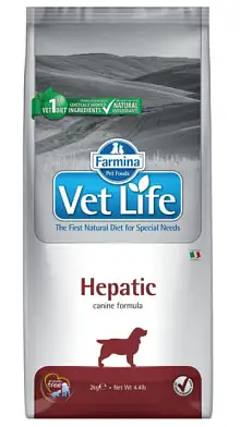 Farmina Vet Life hepatic сухой корм для взрослых собак всех пород поддержание работы печени при хронической печеночной недостаточности