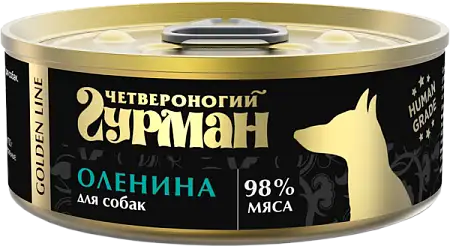 Купить Четвероногий гурман Консервы для собак натуральная оленина в желе golden line