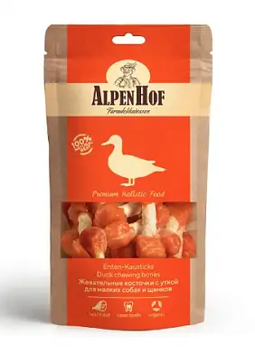 AlpenHof лакомство для мелких собак и щенков Жевательные косточки с уткой