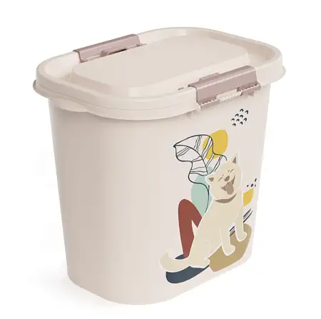 Купить alta dogs контейнер пластиковый для корма для собак, бело-серый