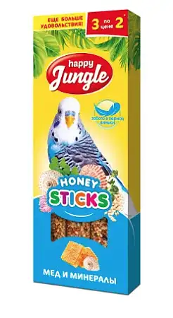 Купить happy jungle лакомство для птиц палочки при линьке