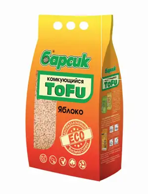 Барсик наполнитель для кошек комкующийся TOFU Яблоко