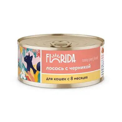 FLORIDA консервы для кошек "Лосось с черникой"