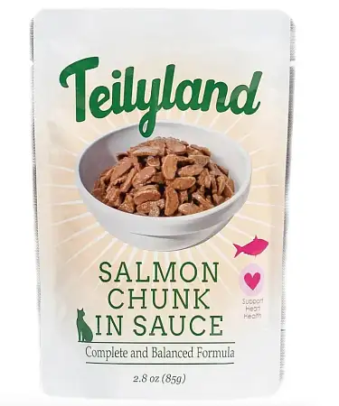 Купить teilyland влажный корм для кошек кусочки с лососем в соусе (пауч)