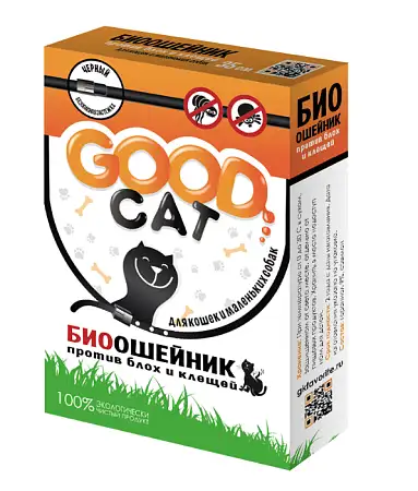 Купить good cat антипаразитный биоошейник для кошек черный