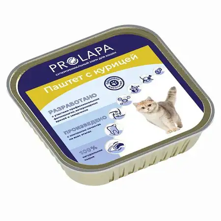 Купить prolapa premium ламистер полнорационный консервированный корм паштет с курицей для кошек