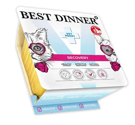 Купить best dinner vet profi recovery влажный корм для собак и кошек при истощениии и выздоровлении (ламистер)