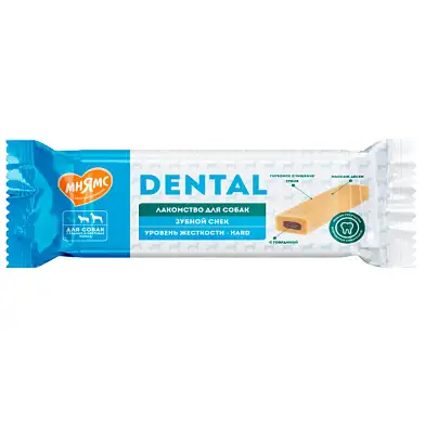 Мнямс Dental лакомство для собак крупных пород Зубной снек с говядиной