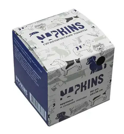Купить napkins пакеты гигиенические для выгула собак средних и крупных пород, черные