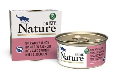 Купить prime nature консервы для взрослых кошек с тунцом и лососем