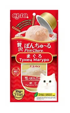 INABA Ciao Pon Churu Лакомство для кошек Суфле Тунец Магуро 