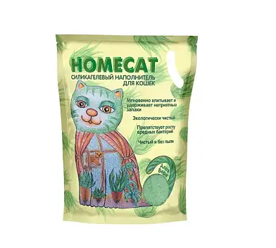 Homecat силикагелевый наполнитель для кошек с ароматом Алоэ Вера