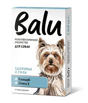 BALU мультивитаминное лакомство для собак "здоровье и сила " кальций и омега 3