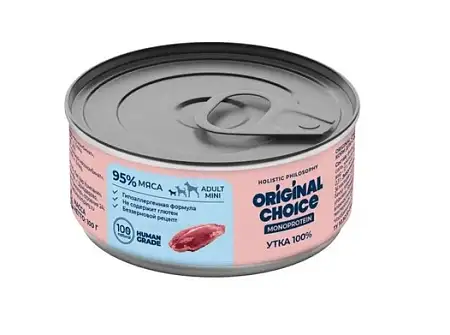 Купить original choice monoprotein adult mini консервы для собак мелких пород утка 100%