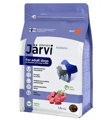 Jarvi сухой корм для взрослых собак средних и крупных пород с говядиной срок до 06.12.26