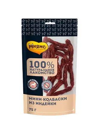 Купить Мнямс лакомство для собак Мини-колбаски из индейки