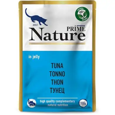 Prime Nature влажный корм для взрослых кошек с тунцом, в паучах, в желе (пауч)