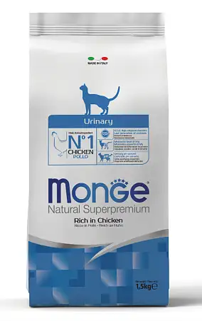 Купить monge cat daily line urinary Сухой корм для кошек, для профилактики МКБ, с курицей