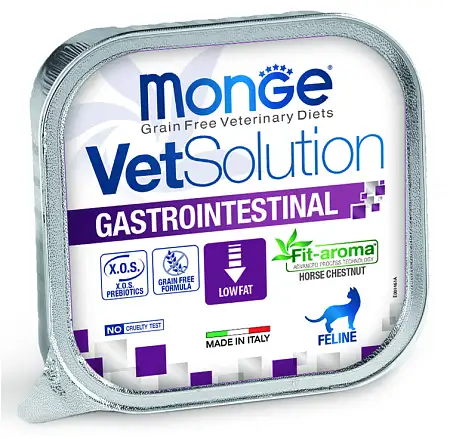 Купить monge vetsolution cat gastrointestinal Диетический корм для кошек при заболеваниях ЖКТ (ламистер)