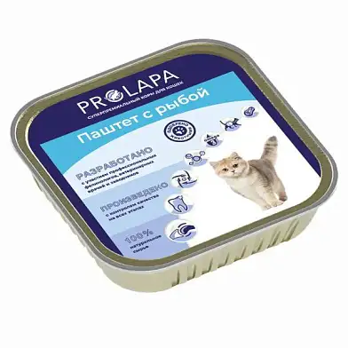 Prolapa Premium ламистер полнорационный консервированный корм паштет с рыбой для кошек