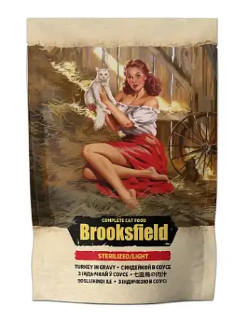 Купить brooksfield sterilized/light cat turkey влажный корм для взрослых стерилизованых кошек при лишнем весе, с индейкой в соусе